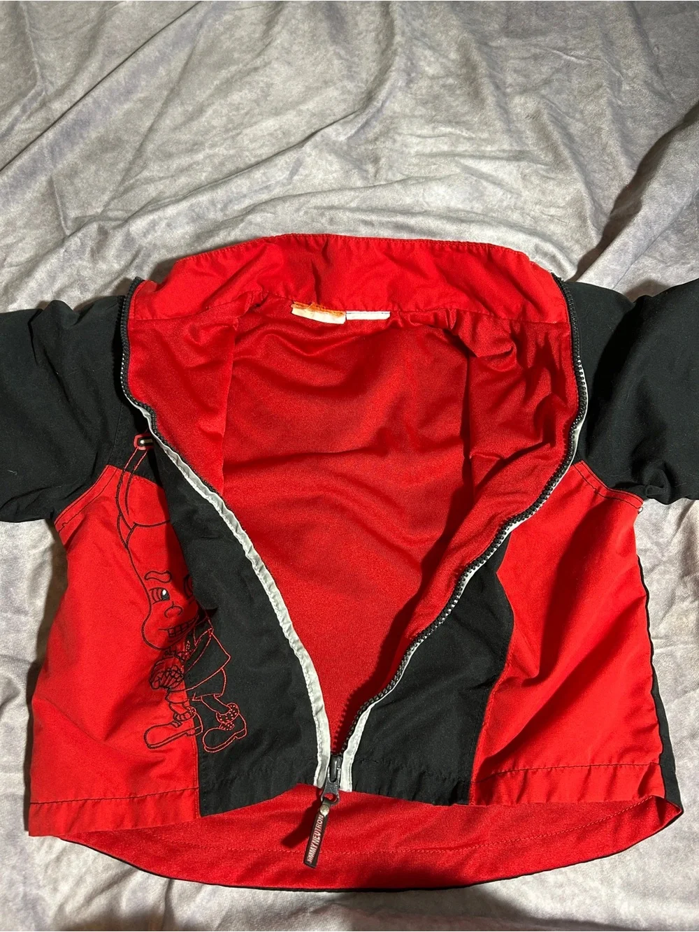 Vintage Jimmy Neutron Red and Black Kids Windbreaker Jacket